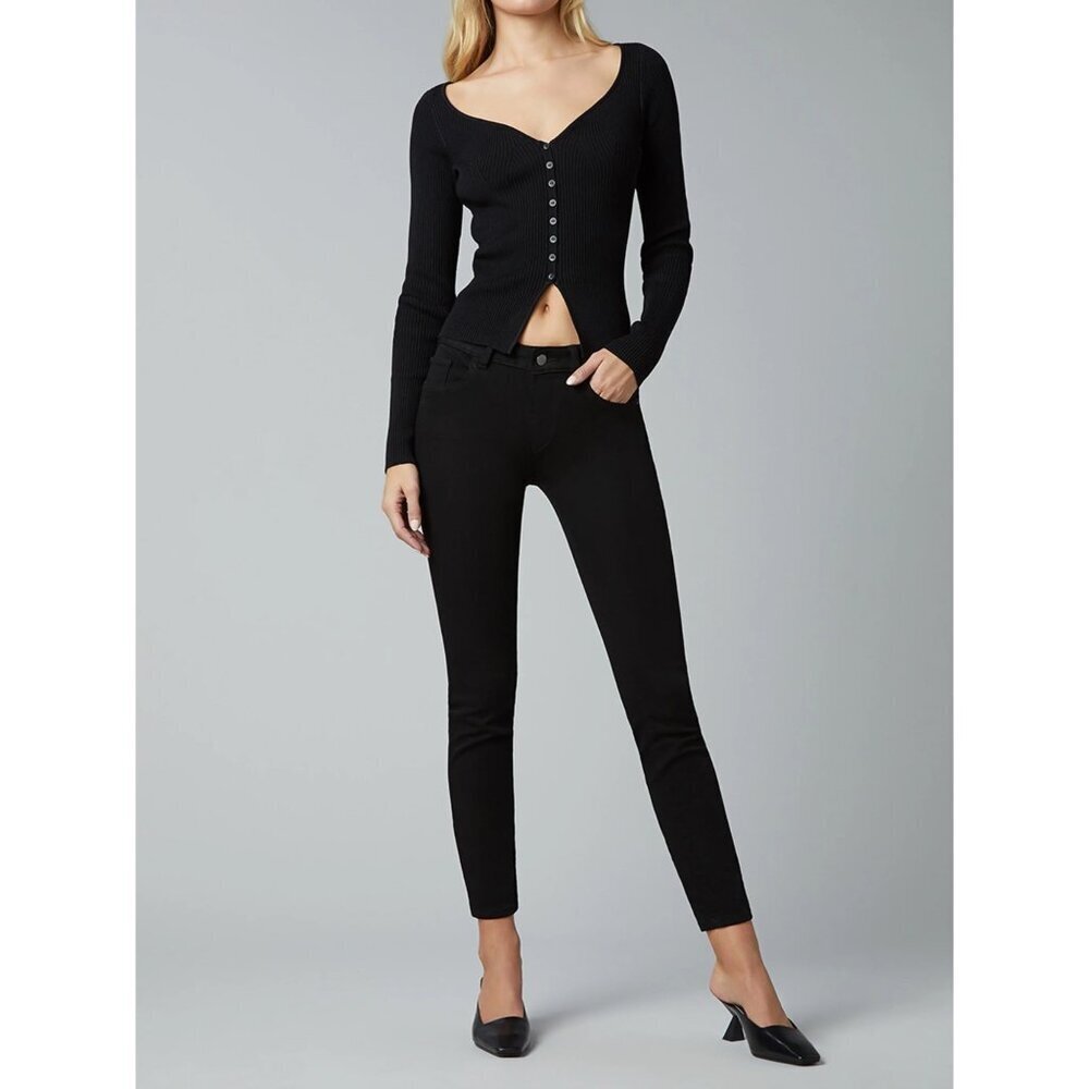 DL1961 Womens Black Emma Low Rise Instasculpt Skinny Jeans Sze 23 NWOT
